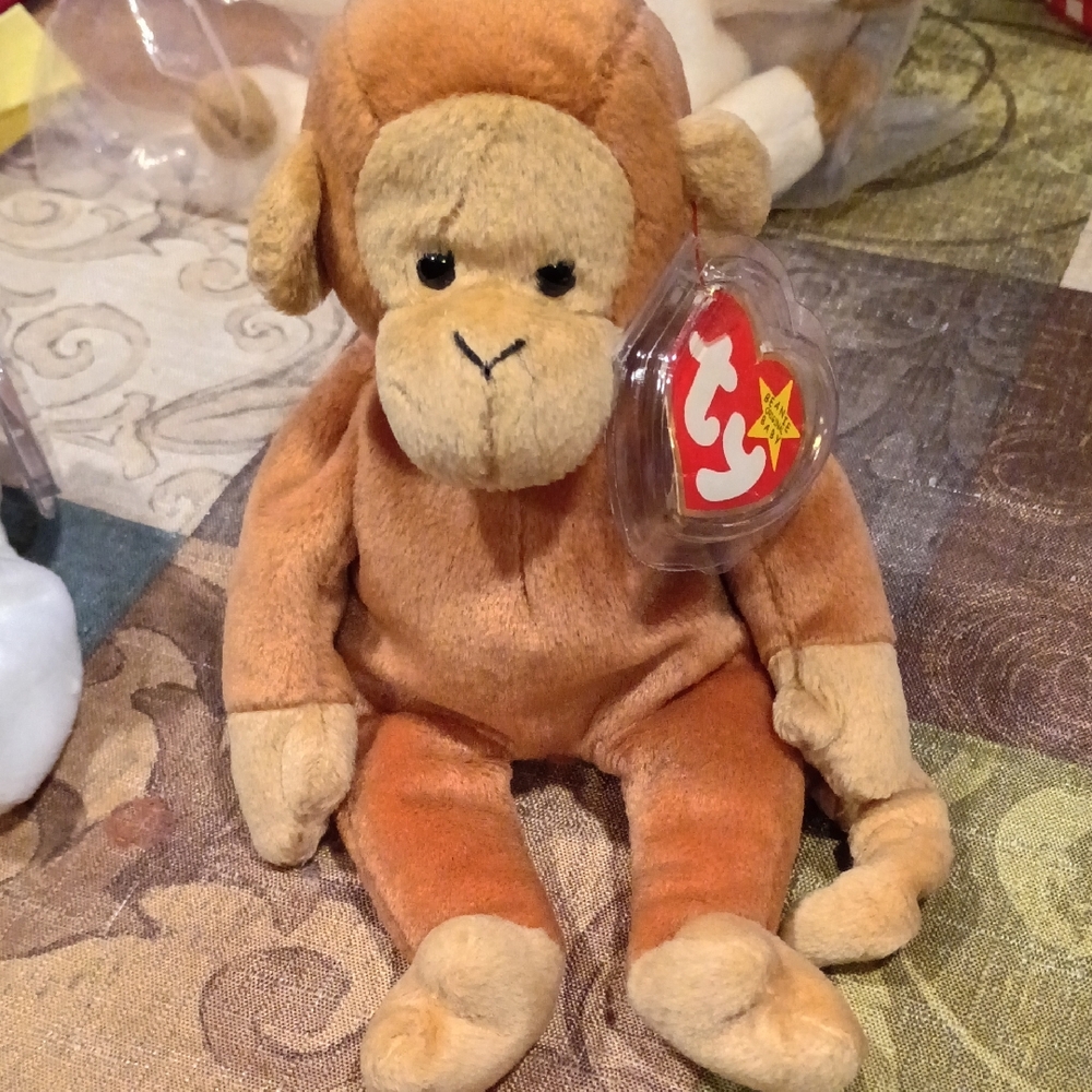 Ty Brown and Tan Plush Monkey Bongo The Monkey